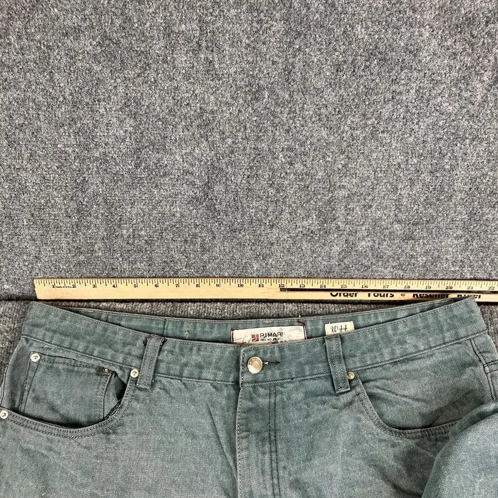 PJMark Straight Leg Jeans Mens Size 44x32 Green Relaxed Fit Denim Casual Vintage